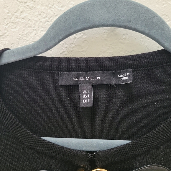 Karen Millen Military Knit Cape - Black - Picture 7 of 7